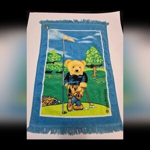 Vintage Lee MacLeod Kid's Teddy Bear Golf Bag Towel - Preowned Condotion